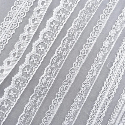 Best Selling 10yards 38kinds Color White Lace Ribbon Woven Band French African Lace Wedding Fabric DIY Clothing/gift Wrapping