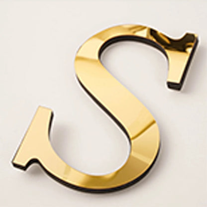 20cm Gold Acrylic Mirror English Letters Wall Stickers Birthday Decoration Festival Party Wedding Decor Self-adhesive Art Mur