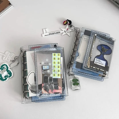 A7 3-Fold Notebook Transparent Budget Planner Replaceable Insert Pocket Storage Compact Travel Journal Daily Notes Sketchbook
