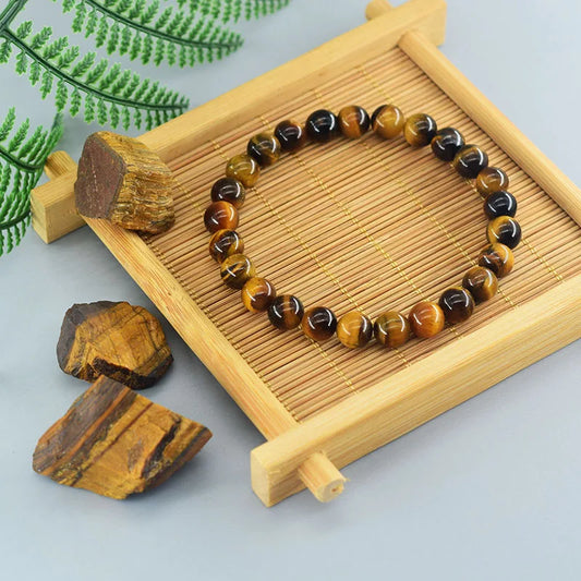 5A Natural Tiger Eye Bracelets Men Women Charm Natural Stone Jewelry Health Protection Soul Healing Couple Crystal Bead Brace