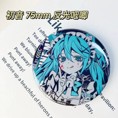 Hatsune Miku New Badge Anime Peripheral Cute Cartoon Brooch Japanese Kawaii DIY Itbag Clothing Accessories Collectible Gifts 