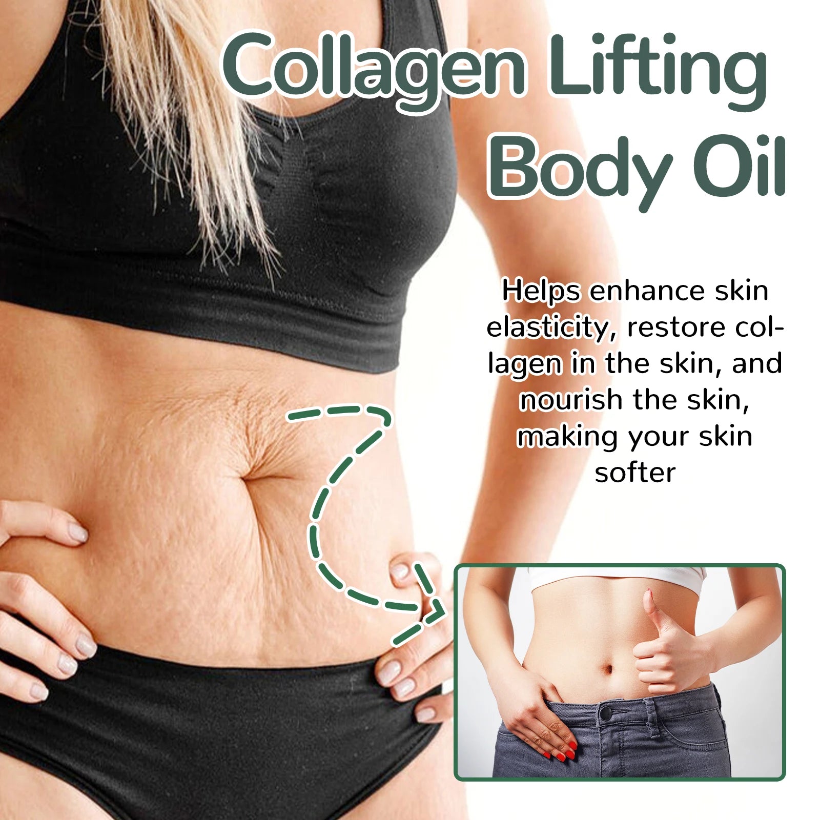 OceAura Collagen Body Oil Tighten Skin Elasticity Increased Moisturizing Body Smooth Non-greasy Rosemary After Shower Body Oi