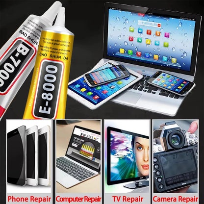 B7000/E8000 Adhesive (15/110g) for Mobile Phones, Jewelry, Metal, Plastic, Toys, and Shoes – Waterproof and Transparent