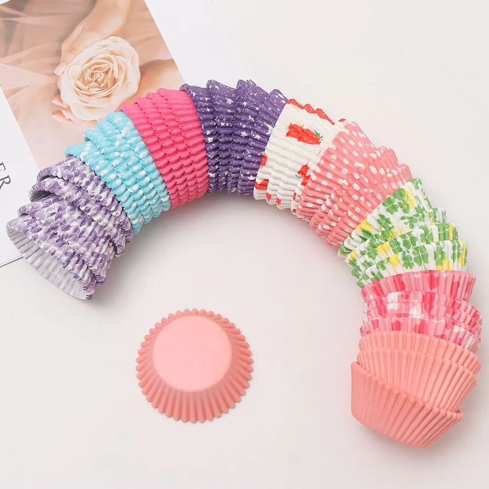 100PCS Cake Cups Paper Cupcake Liner Wrappers Cup Baking Muffin Boxes Cake Liners Cake Decorating Pastry Tools Bakeware Suppl