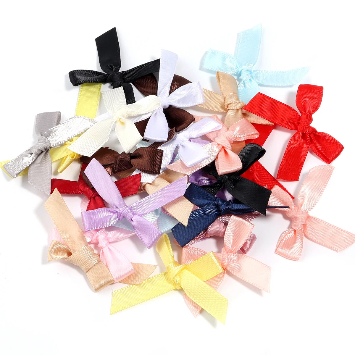 50 Pcs/Lot 4*3.5cm Fresh Pink Ribbon Bows Small Size Satin Ribbon Bow Flower Craft Decoration Handwork DIY Party Decoration -