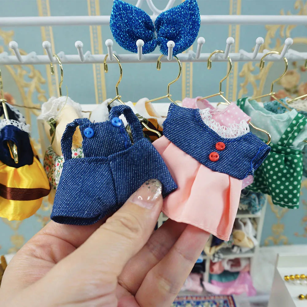 Dress Dollhouse Accessories 1:12 Forest Animal Family Clothes Fashion Daily Wear Casual Outfits Vest Shirt Skirt Pants for Do