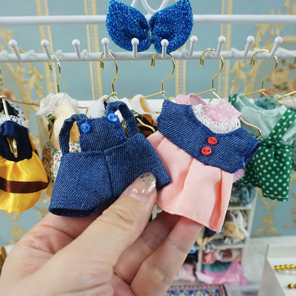 Dress Dollhouse Accessories 1:12 Forest Animal Family Clothes Fashion Daily Wear Casual Outfits Vest Shirt Skirt Pants for Do