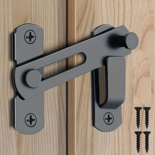 1pc Stainless Steel Barn Lock - 180° Flip Latch for Garage/Bathroom. 2 Keys Anti-Theft, Easy Install. Durable