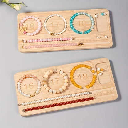 Bead Board for Making Jewelry Bracelets,Bracelet Size Measuring Instrument,Bead Tray,Jewelry Making Supplies,Solid Wood Desig