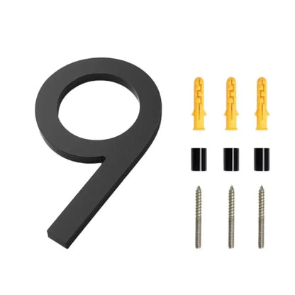 Modern Black Acrylic Address Plaque 0-9 House Number Apartment Door Number For Front Yard And Entryway D2RD - Black (Style 9)