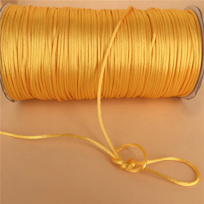 2mm Colorful Rattail Satin Cord Thread Chinese Knot Macrame Bracelet Braided String DIY Tassels Beading Thread 10-225meters -