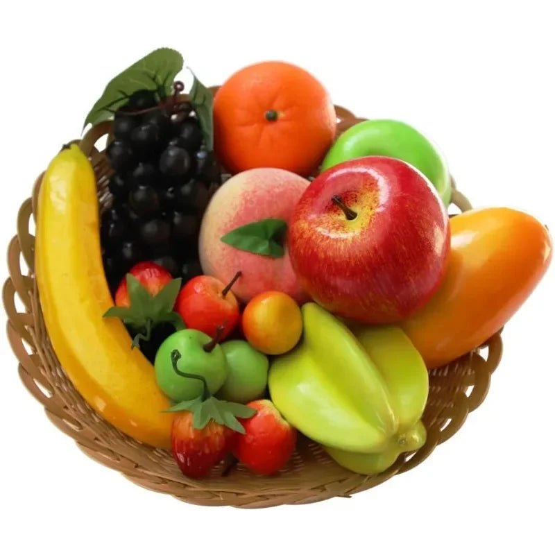 Set of Fake Fruits for Home Decoration, Fruit Model for Party Decoration, Fruit, Strawberry, Mango, Bananas, 20 Pieces/Set