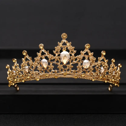 Bridal Baroque Rhinestones Crystal Tiaras Wedding Crown Hair Jewelry for Women Party Crowns Bride Accessory