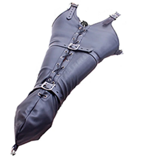 BDSM Strait Jacket / Armbinder,Leather Deluxe Arm Binder Restraint,Behind Back Bondage Gloves,Sex Toys For Couples
