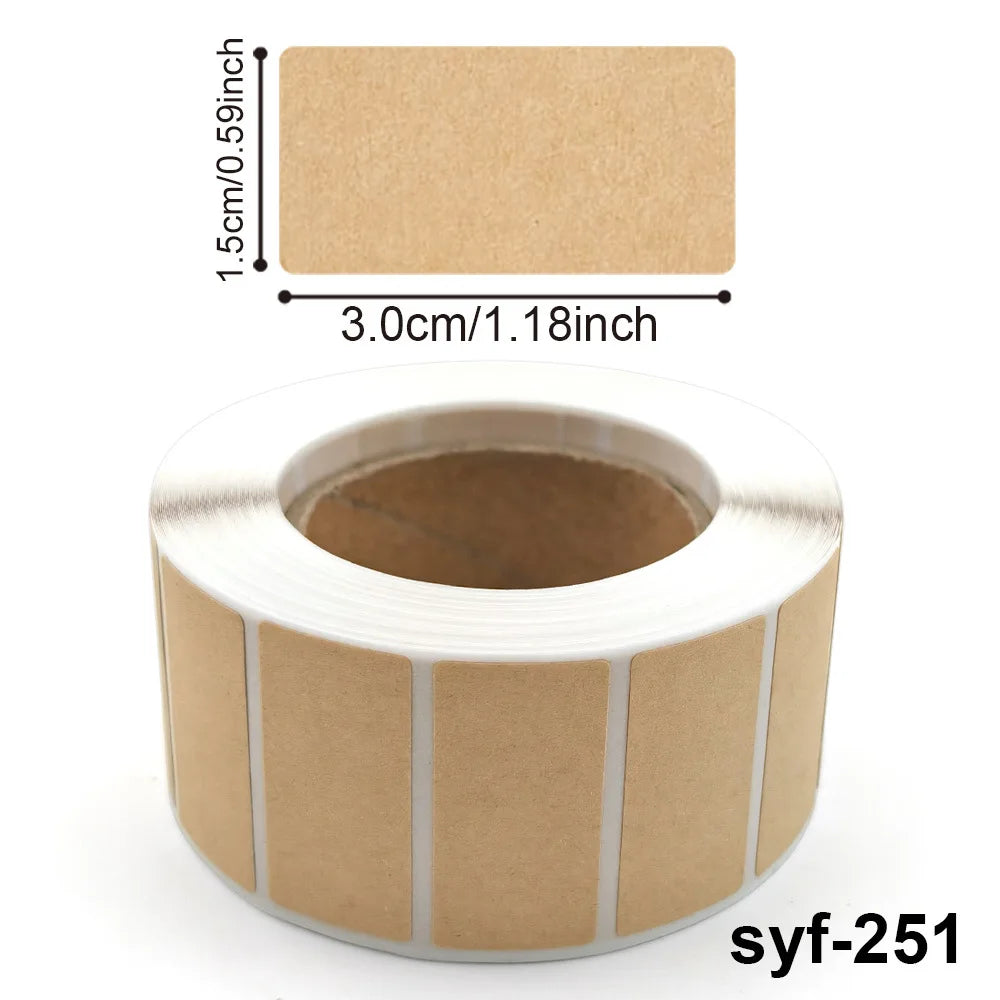 260-800pcs Kraft Paper Stickers Rolls of Self-adhesive Stickers Can be Handwritten Classification Packaging Note - 800pcs