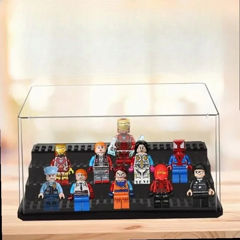3-Tier Clear Acrylic Display Case for Minifigures Pop Figures Wide Storage Shelf Transparent Protector Showcase for Small