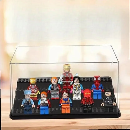 3-Tier Clear Acrylic Display Case for Minifigures Pop Figures Wide Storage Shelf Transparent Protector Showcase for Small