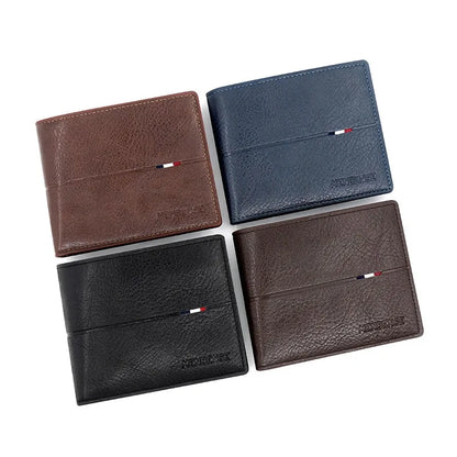 Men's Wallet Large Capacity Multi-Function Short Wallet Multi-slot Zipper Coin ID Credit Card Holder Men's Wallet Purse