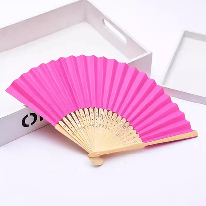 Hand Held Fan Paper Folding Fan Party Decorative New Fashionable Simple Decorative Blank Folding Fans Candy Colored Can DIY -