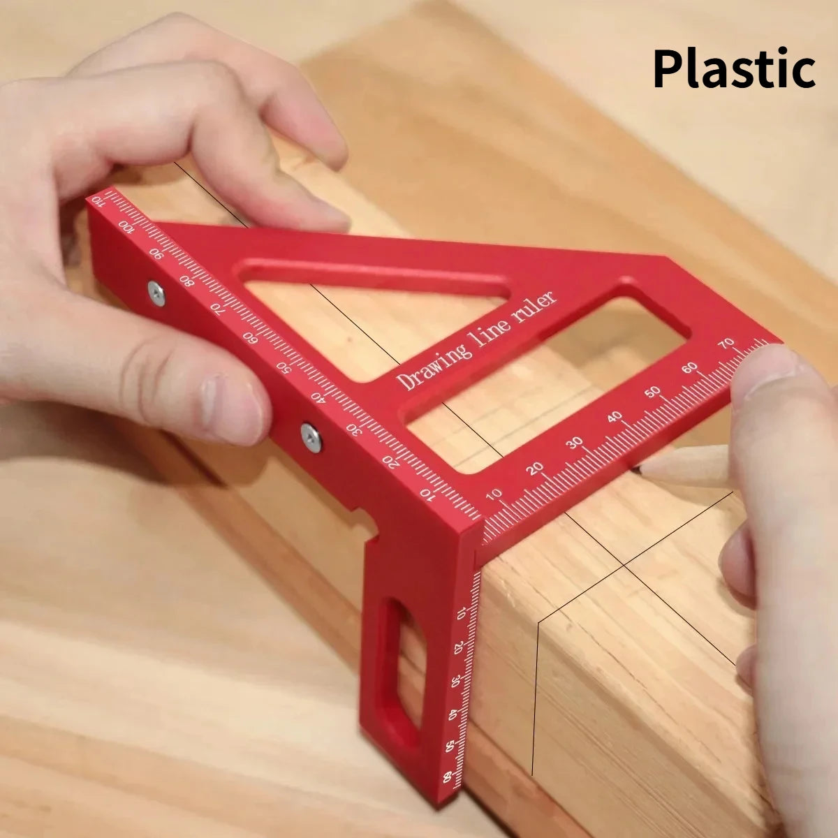 Carpenter Square -Woodworking Square Protractor Aluminum/Plastic Ruler 3D Multi Angle 45/90 Degree Layout Measuring Ruler