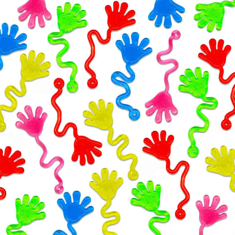 5-20 Pcs Funny Glitter Sticky Hands toy Palm Elastic Sticky Squishy Slap Palm Toy Novelty Gift Party Favors supplies - 20PCS 