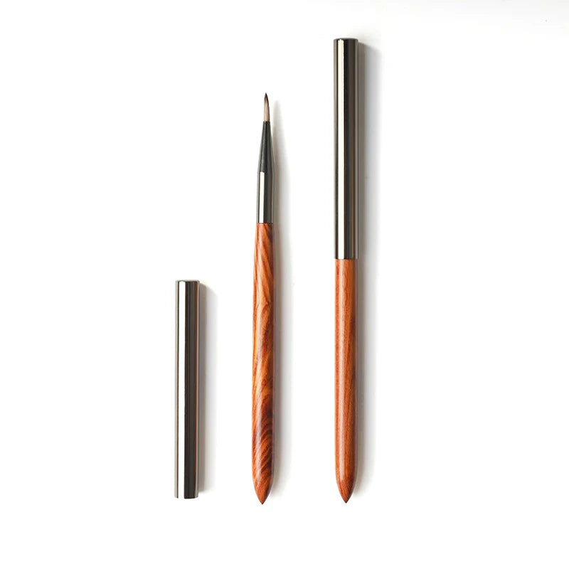 Soft Nylon Wood Handle Watercolor Nail Brush Nail Art Liner Brush Stripes Grid Flower Butterfly Painting Drawing Manicure Too