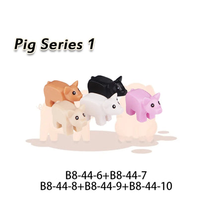 MOC City Animal Series Zoo Scene Panda Tiger Dog Cat Sheep Goat Accessories Building Blocks Bricks Street View Bricks Toys Gi