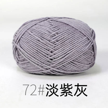 50g 4ply Milk Cotton Knitting Wool Yarn Needlework Dyed Lanas For Crochet Craft Sweater Hat Dolls Sewing Knitting Tools - 72