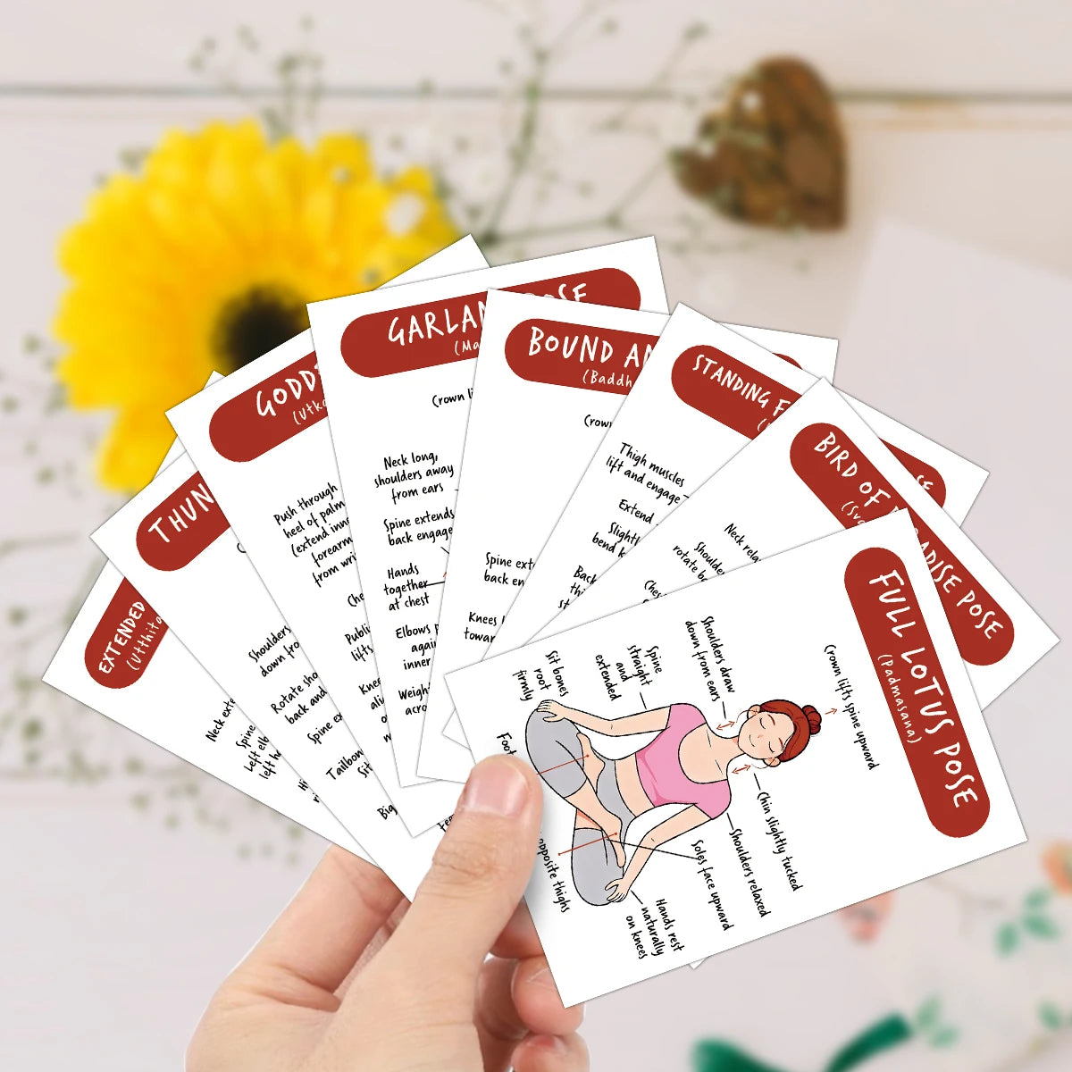 40pcs Yoga Poses Guide Cards,Step-By-Step Detailed Instruction Tool For Yoga,For Yoga Studios,Home Training,Gift Cards For Wo