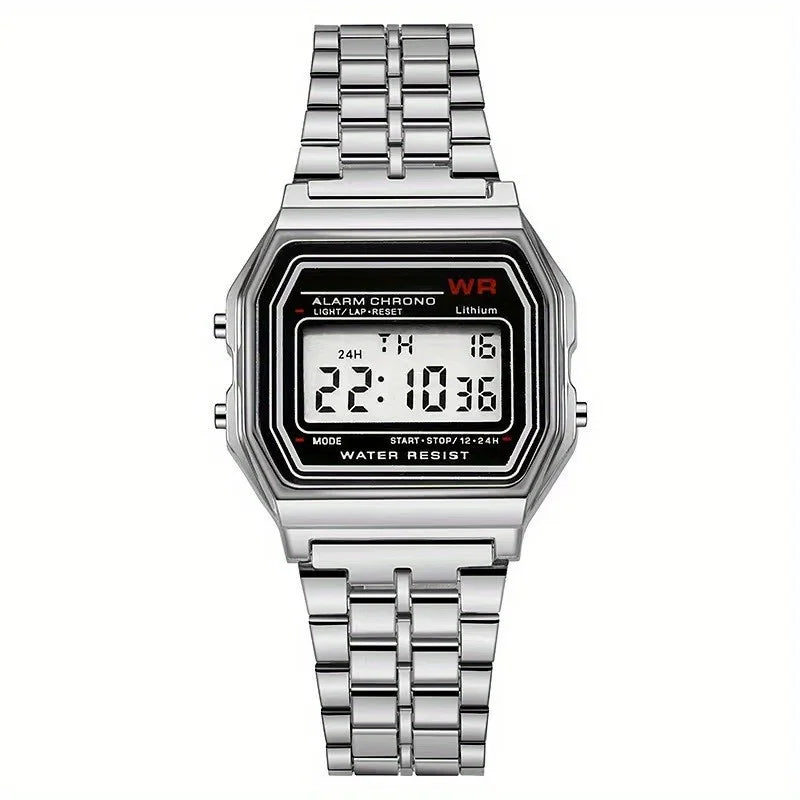 F91W Non-Waterproof Steel Band Watch For Women, Men, Business Clock, Multi-Functional LED Digital Sports Watch, Electronic Cl