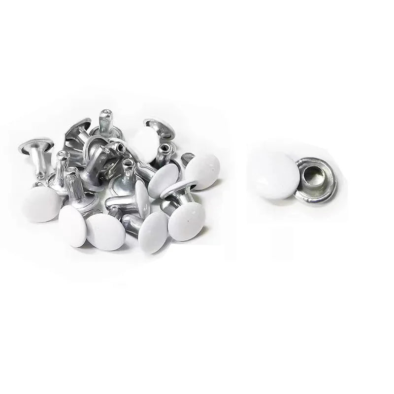 100sets 6-8mm Metal Double Cap Round Rivets Studs Collision Nail Spike Rock Leather Craft Shoe Bag Belt Garment Bracelet DIY
