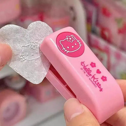 Anime Sanrio Hello Kitty Stapler Embosser Metal Embossing Punch Cartoon KT Cat Student Notebook Stamp Embosser Supplies Gifts