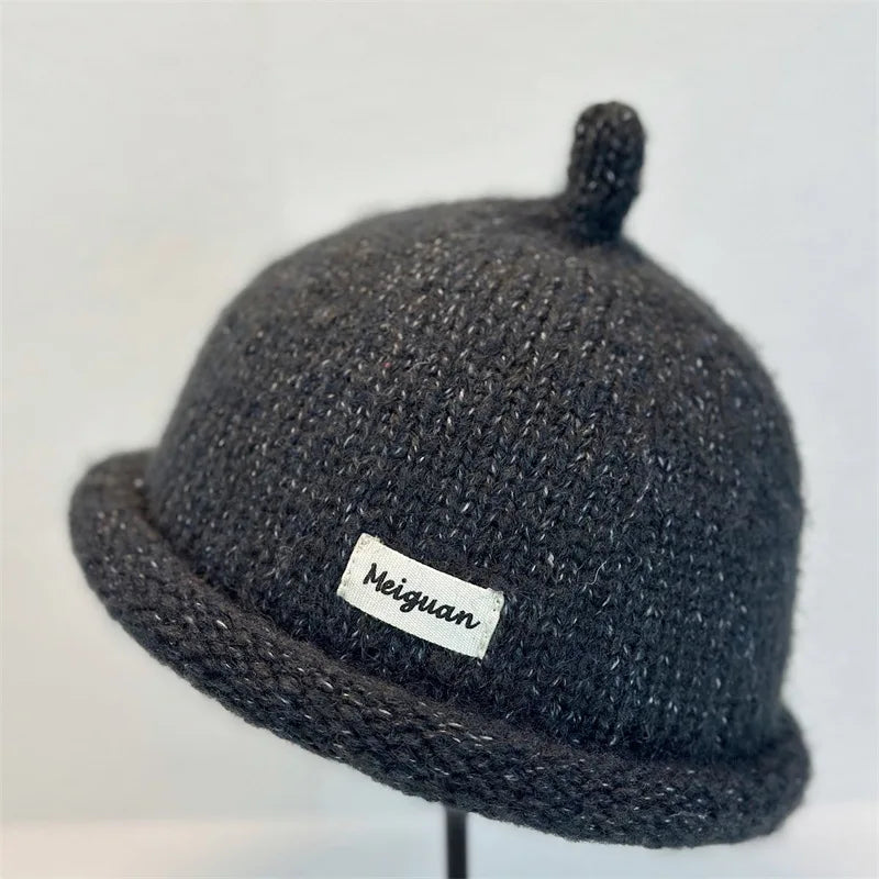 2025 Women's Winter Beanies Turned-up Brim Knitted Woolly Hat Keep Head Warm Knitted Cap Minimalist Style Fashion Accessories