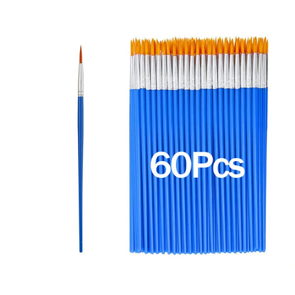 20-200Pcs Painting Brushes Set Art Round Flat Nylon Hair Paint Brush for Oil Acrylic Watercolor Kids/Artists/Beginners/Studen