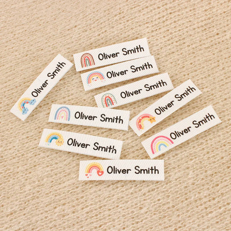 Custom Ironing Labels, Personalized Name, Clothing, Children's Names,School Labels,Brand Tags,Rainbow Label (TB5653)