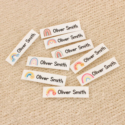 Custom Ironing Labels, Personalized Name, Clothing, Children's Names,School Labels,Brand Tags,Rainbow Label (TB5653)