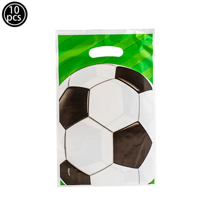 Soccer Theme Disposable Tableware Set Paper Plates Cups Napkins Tablecloth For Birthday Parties - 10pcs bags