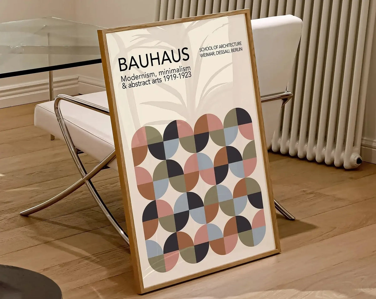 Mid Century Bauhaus Geometric Canvas Prints Poster Retro Abstract Wall Art Painting Pics for Modern Living Room Home Decorati