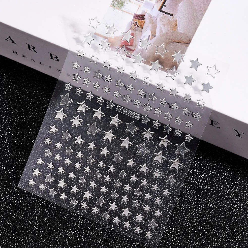 1PC 26-English Alphabet Number 3D Self-adhesive Nail Art Decal Sticker Word Small Letter Nail Decals Sticker Manicure Decorat