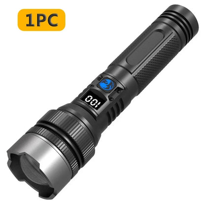 100000LM Super Bright Flashlight Rechargeable LED Torch Long Range Tactical Lamp for Outdoor Waterproof Camping Fishing Lante