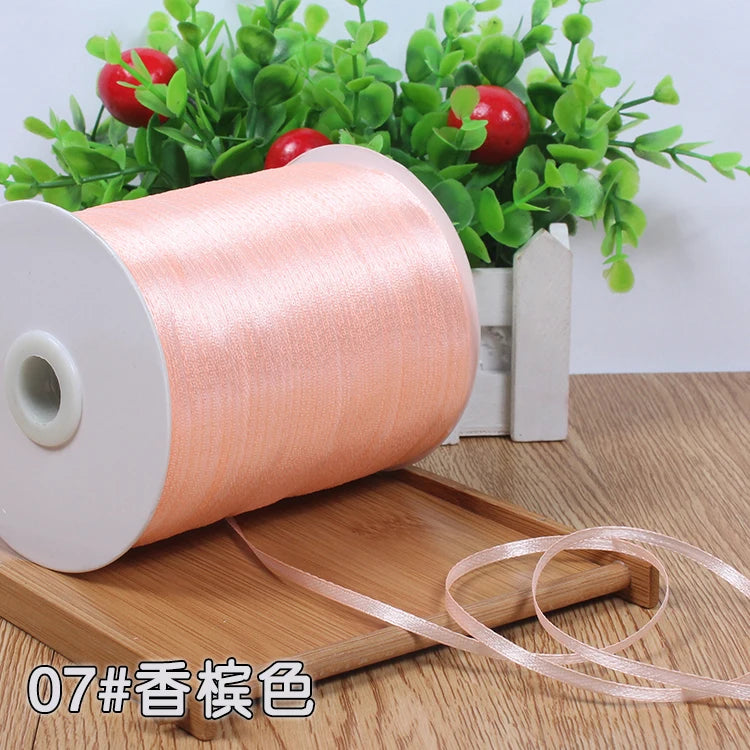 New (10meters/lot) 3mm Satin Ribbons For Craft Sewing Fabric Christmas Wedding Supplies Party Decoration Gift Wrap DIY Handma