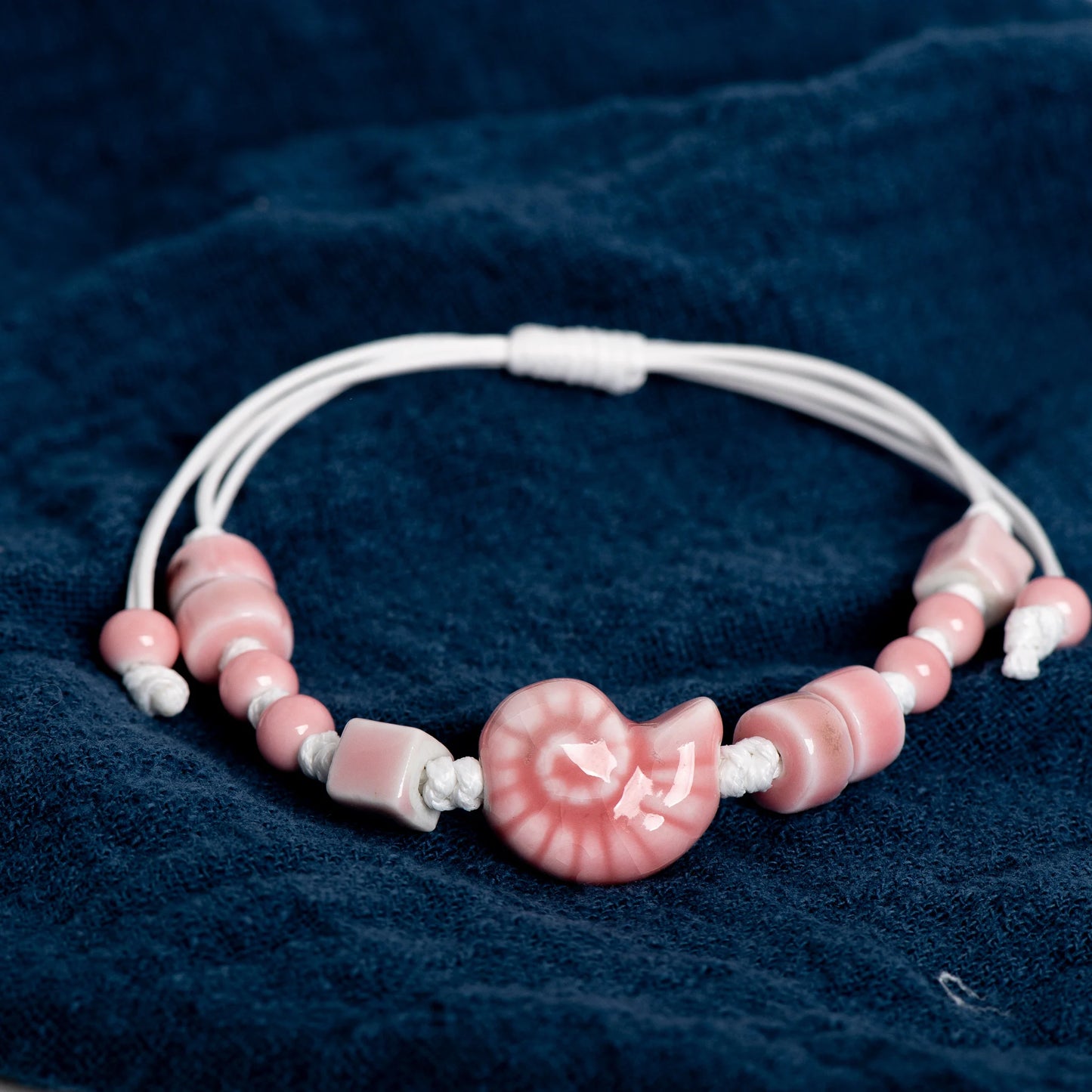Handmade Ceramic Seashell Bracelet Adjustable Vintage Ocean Style Minimalist Jewelry Gift for Couples 154