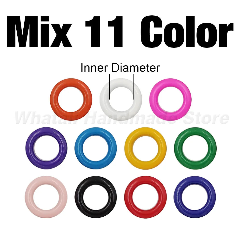 100 Sets 4mm Metal Eyelets Grommet Ring With Washer Multicolor For Scrapbooking Shoes Belt Cap Bag Tags Clothes DIY Leathercr