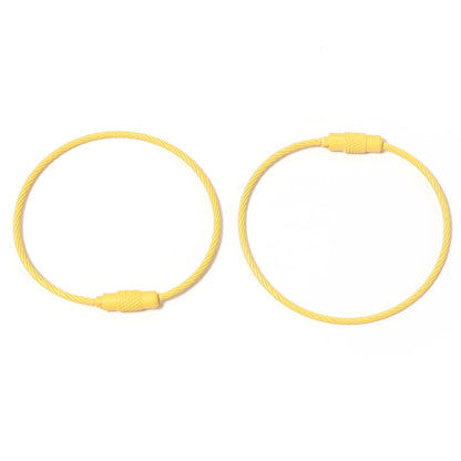 10pcs/lot Stainless Steel Wire Keychains Colorful Round Cable Loop Screw Lock Rope Rings For DIY Keyrings Key Chains Accessor