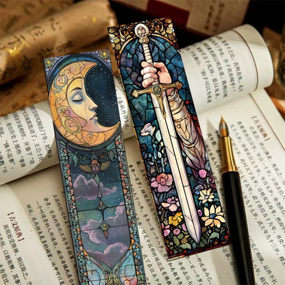 30pcs tarot bookmarks painted glass textured decorative office supplies student reading book labeling creative gift message c
