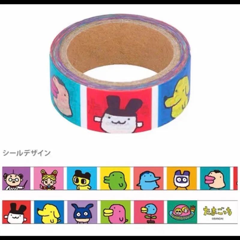 Cute Cartoon Tamagotchi Washi Tape, DIY Journal Decorative Tape, Lovely Anime Ins Style High-Value Sticker Tape - A