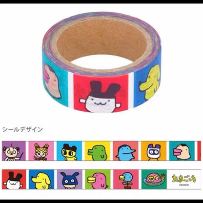 Cute Cartoon Tamagotchi Washi Tape, DIY Journal Decorative Tape, Lovely Anime Ins Style High-Value Sticker Tape - A