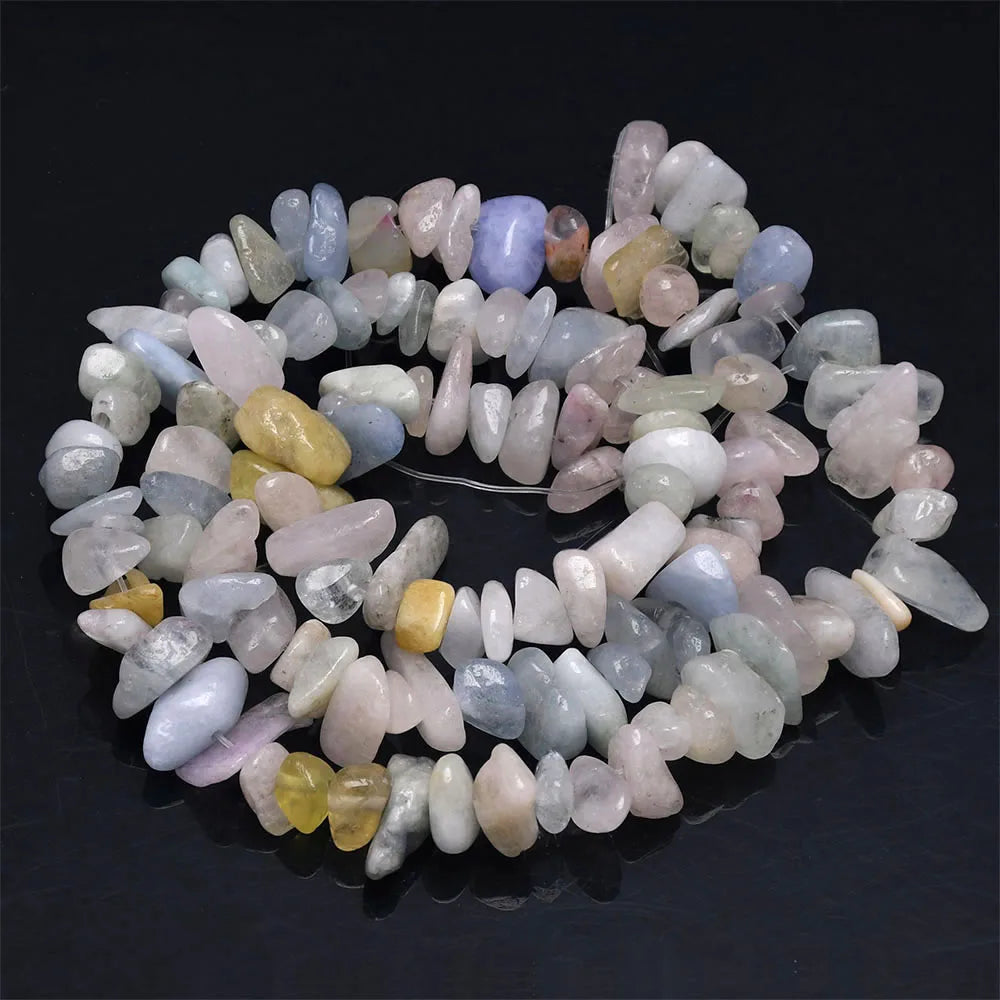 16 inch Natural Stone Beads Chips Beads 5-8mm Irregular Crystal Agate Gravel Beads Diy Bracelet For Jewelly HK058 - Champagne