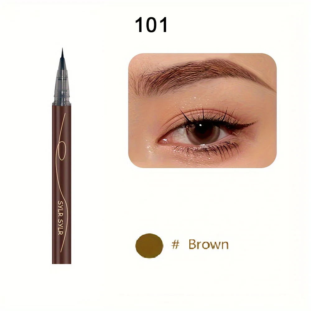 Ultra-fine ultra-fine eyebrow pencil waterproof professional sweat-proof liquid eyeliner Eyebrow dual-purpose durable makeup 