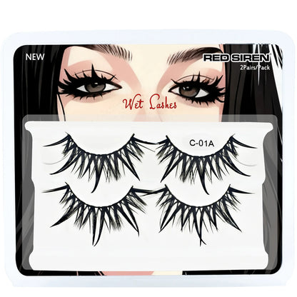 Cosplay False Eyelashes 2Pairs/Pack Wet Strip Lashes With Spikes New Woman Makeup Manga Lashes